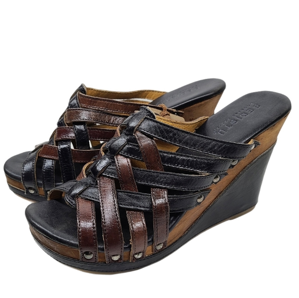 Bed Stu Strappy Gina Wedges Sandal Platform Sz 11